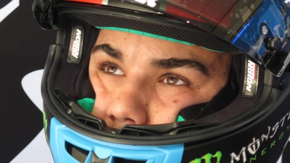 El valenciano Aron Canet (KTM) ha ganado hoy la carrera de Moto3 del GP de EEUU, que se celebra en Austin (Texas).-EMILIO PÉREZ DE ROZAS