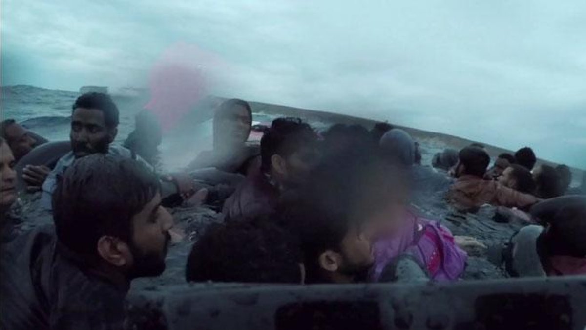 Rescate de un naufragio en Lampedusa-