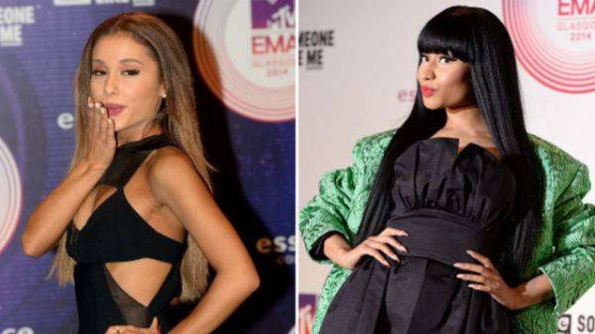 Ariana Grande y Nicki Minaj.-Foto: AFP / OLI SCARFF