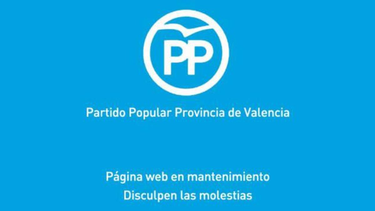 Portal web del PP de Valencia, cerrado por labores de