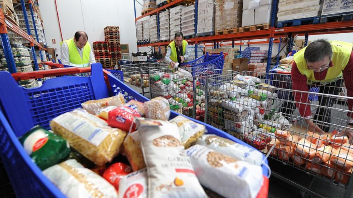 Imagen de un grupo de voluntarios del Banco de Alimentos.-ISRAEL L. MURILLO