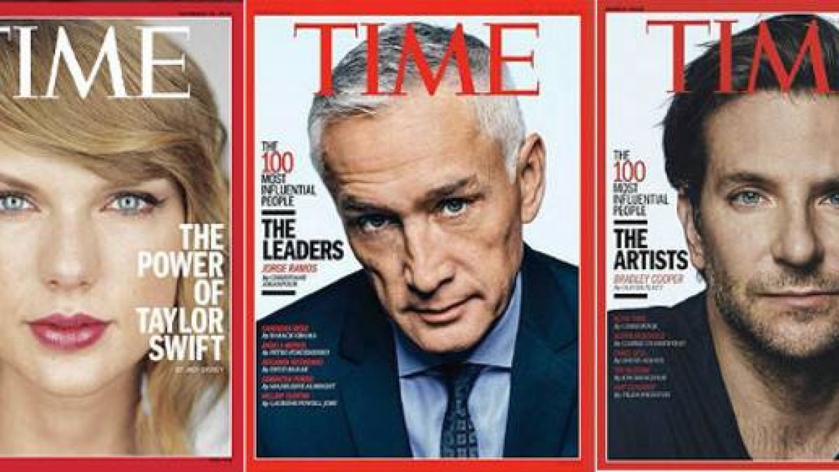 Taylor Swift, Jorge Ramos y Bradley Cooper, portadas de 'Time'.-