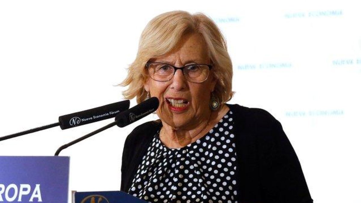 La alcaldesa de Madrid y candidata de Más Madrid al Ayuntamiento de capital, Manuela Carmena.-PACO CAMPOS (EFE)