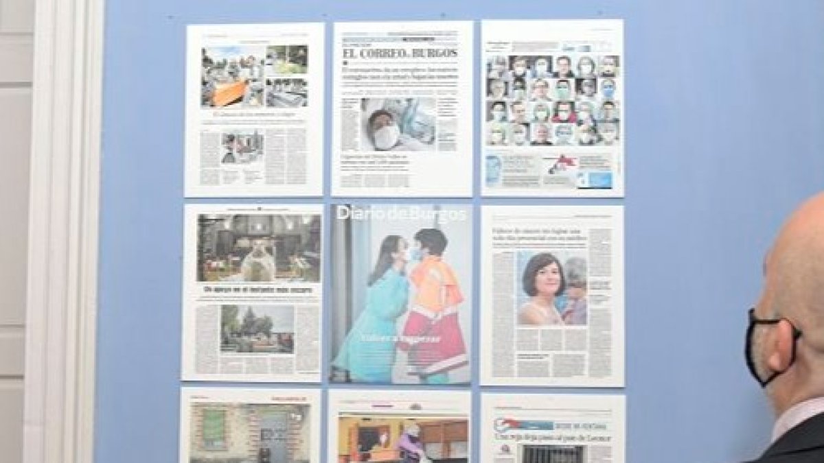 La muestra ‘Prensa escrita en papel en Castilla y León en tiempos de la Covid 19’ está recorriendo la Comunidad. S. OTERO