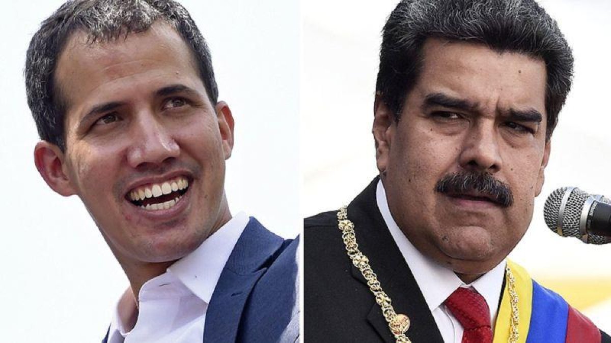 Juan Guaidó y Nicolás Maduro.-AFP