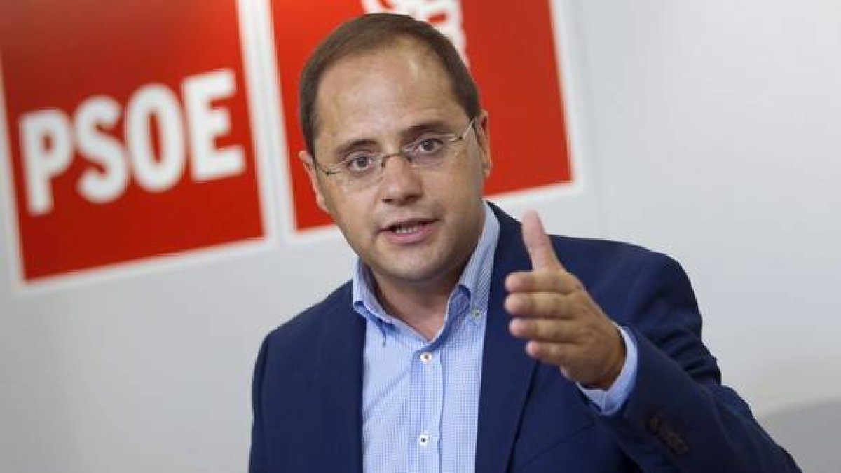 El secretario de Organización del PSOE, César Luena, durante una rueda de prensa este miércoles.-Foto: EFE/ ABEL ALONSO