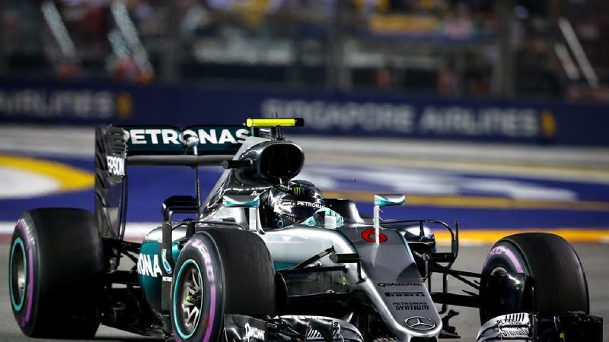 Rosberg, durante la carrera del Gran Premio de Singapur-EFE
