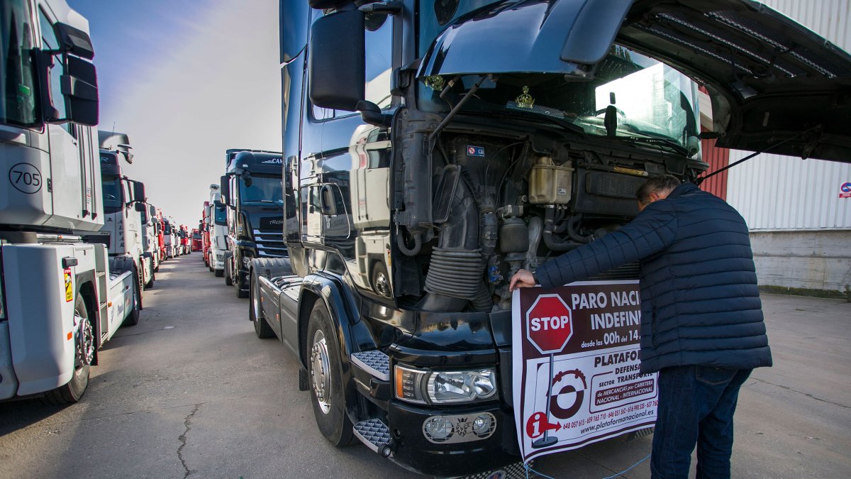 El transporte se movilizaba en Burgos la pasada semana. TOMÁS ALONSO