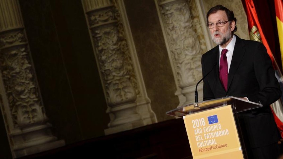 El presidente del Gobierno Mariano Rajoy durante su intervención en el acto de presentación del Año Europeo del Patrimonio Cultural.-EFE
