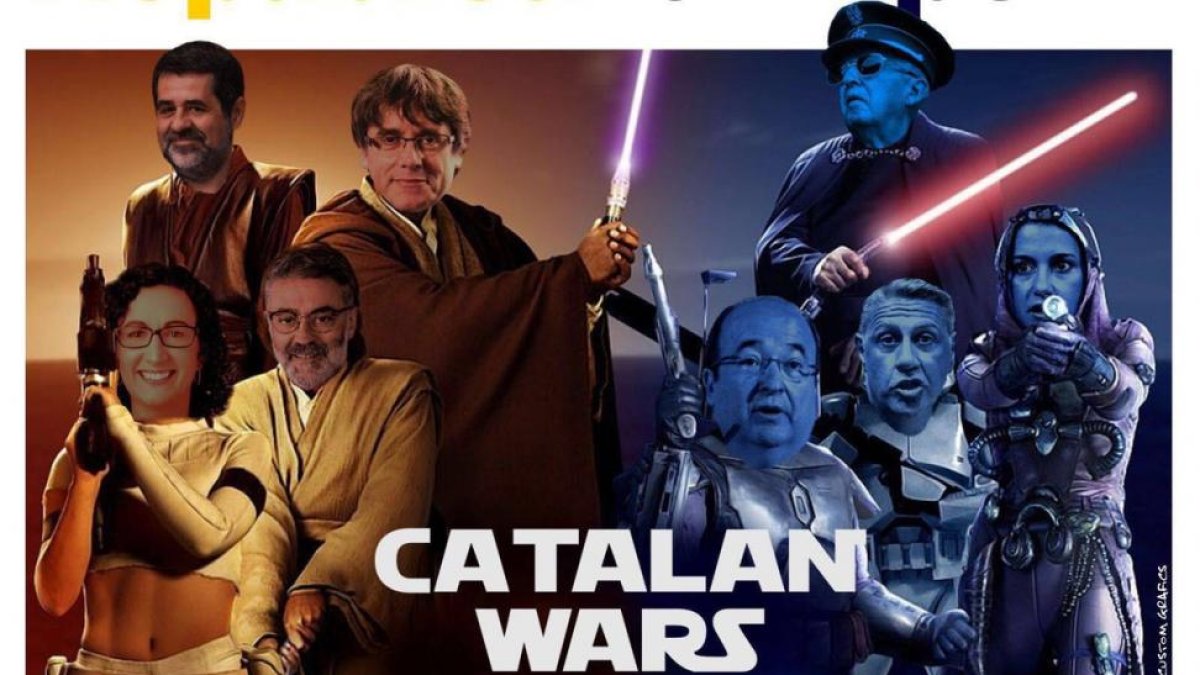 Uno de los memes que vincula Star Wars y el procés.-TWITTER