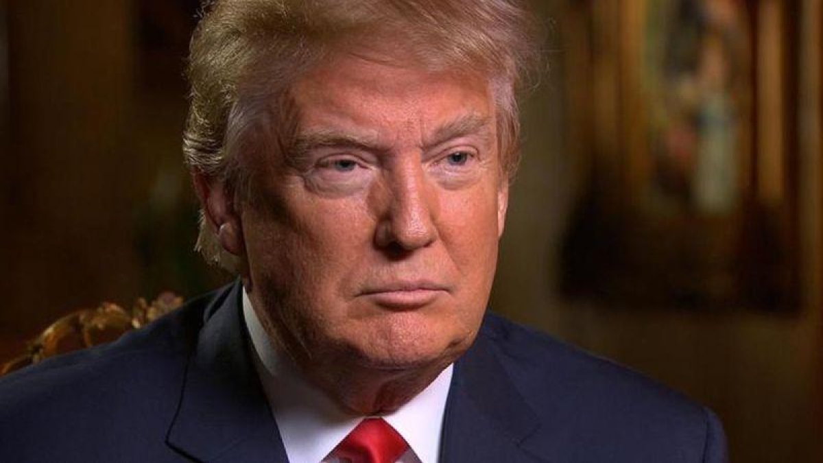 Donald Trump, durante la entrevista en la cadena CBS, este domingo.-
