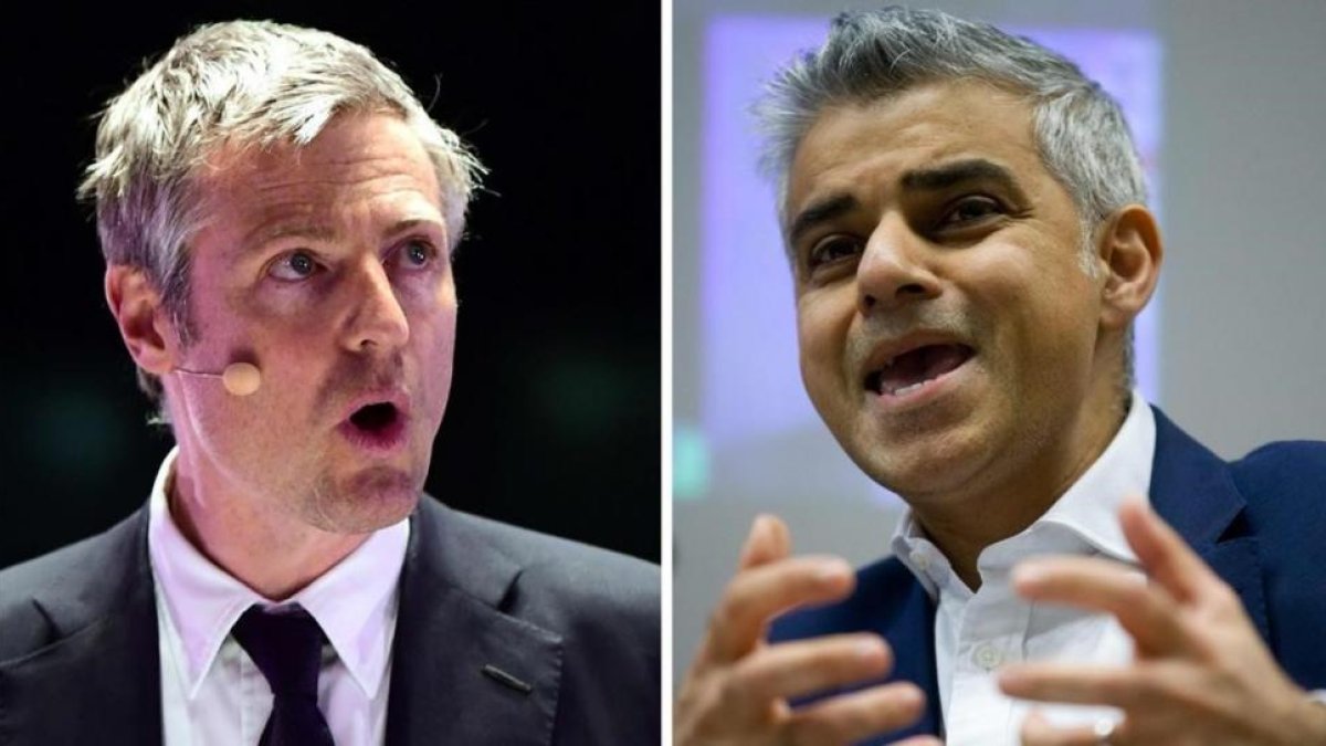 El laborista Sadiq Khan, a la derecha de la imagen, favorito en la encuestas, y el conservador Zac Goldsmith, a la izquierda.-AFP / JUSTIN TALLIS / LEON NEAL