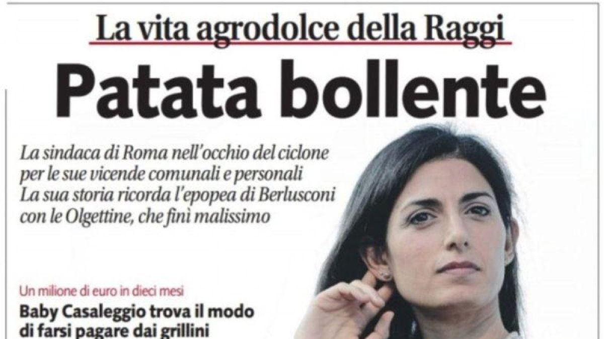 Imagen de la portada del diario italiano Libero en el que llama a la alcaldesa de Roma