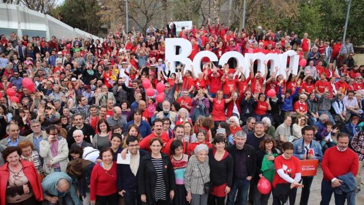 Foto de un acto de campaña en Nou Barris de Barcelona en Comú.-RICARD CUGAT