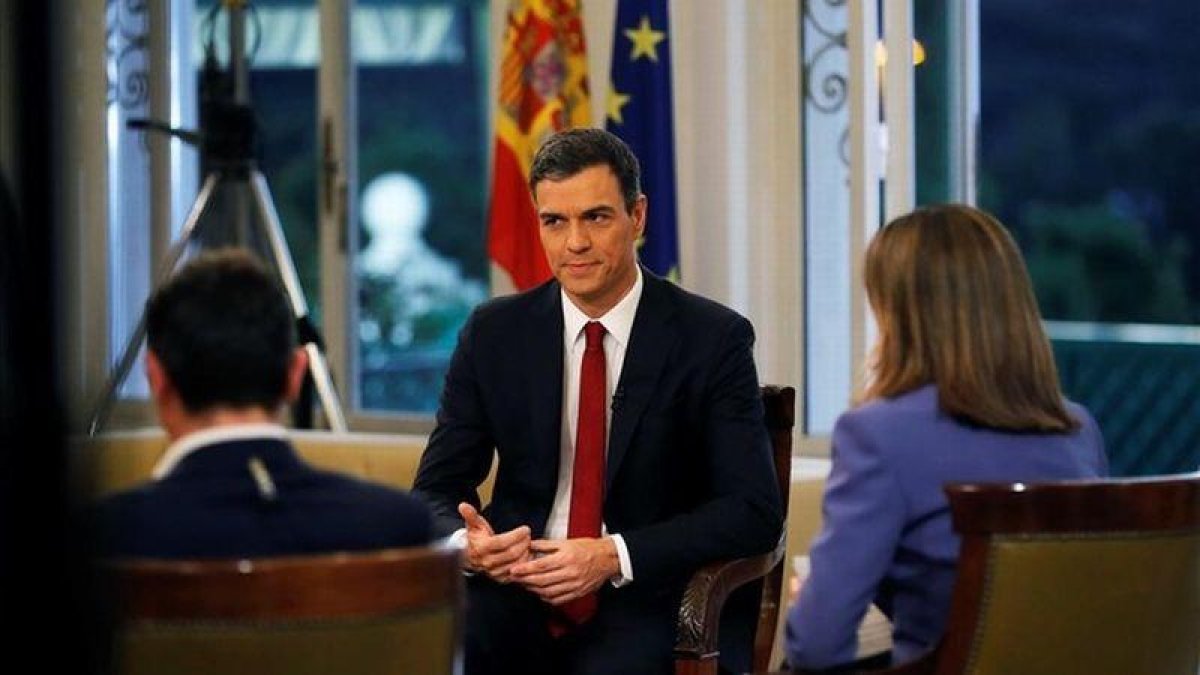Sánchez, ayer, en la entrevista concedida a RTVE-TVE