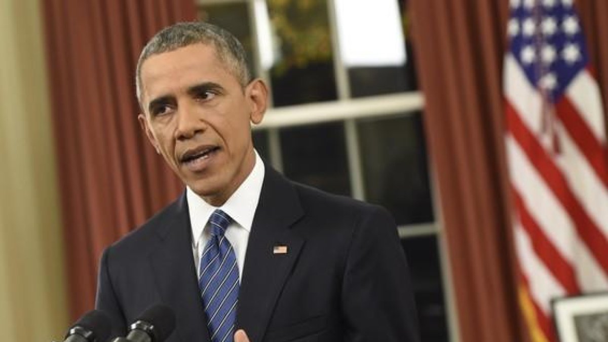 Obama, durante su discurso a la nación.-AP / SAUL LOEB