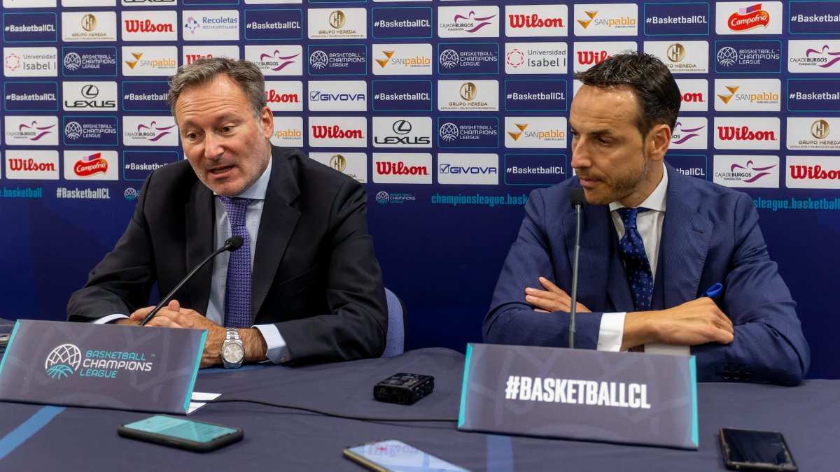 Patrick Comninos, CEO de la BCL, junto a Félix Sancho, presidente del Hereda San Pablo. SANTI OTERO