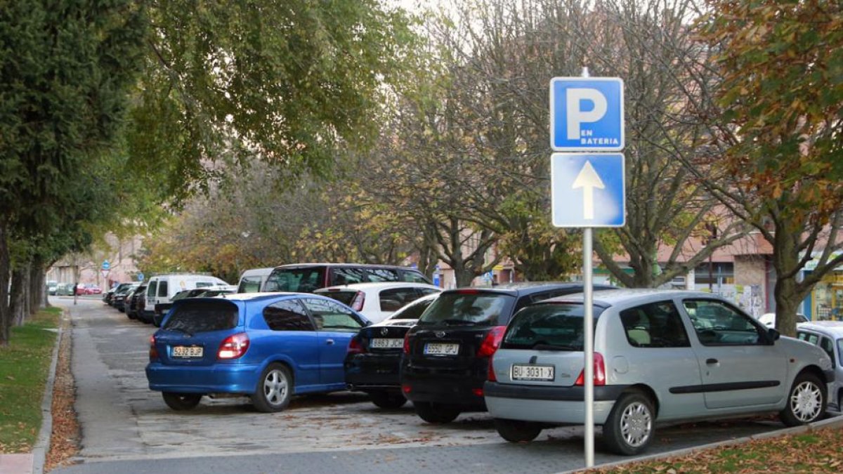 Imagen de la zona de aparcamiento en batería en la zona de las Torres.-RAÚL G. OCHOA