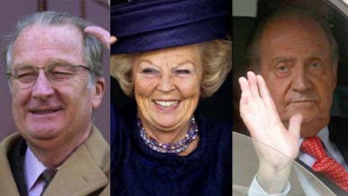 Los reyes Alberto de Bélgica, Beatriz de Holanda y Juan Carlos I de España.-EL PERIÓDICO