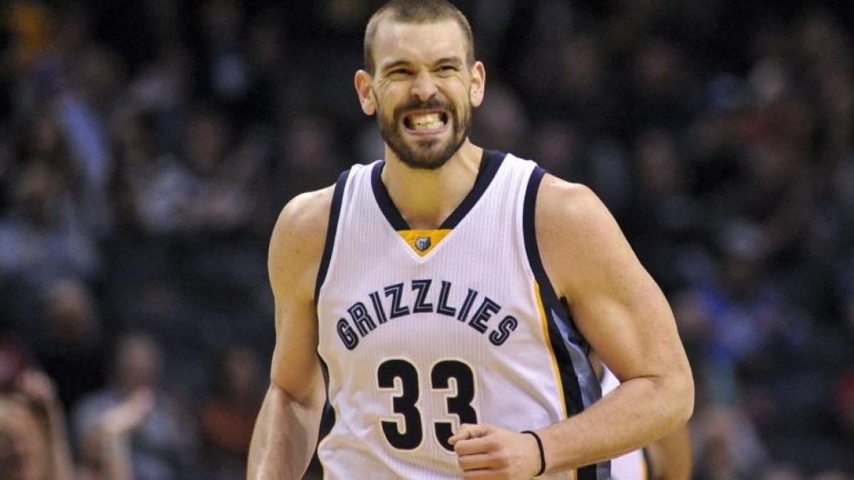 Marc Gasol, tras materializar la victoria de los Grizzlies ante los Knicks.-AFP