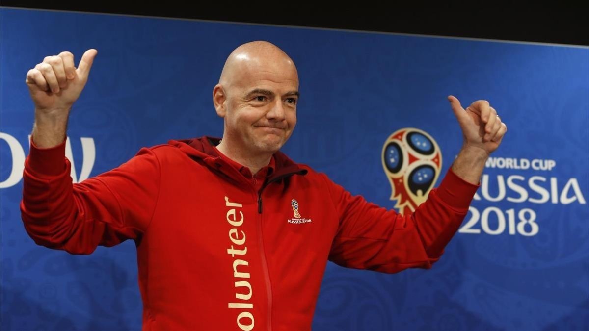 Infantino, este viernes antes de su rueda de prensa en Moscú-REUTERS / SERGEI KARPUKHIN