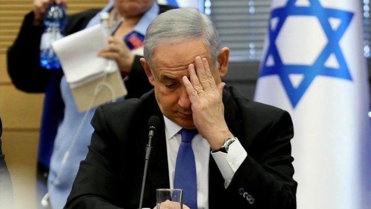 El primer ministro israelí, Binyamin Netanyahu, durante una rueda de prensa el pasado 20 de noviembre en la Kneset.-GALI TIBBON (AFP)