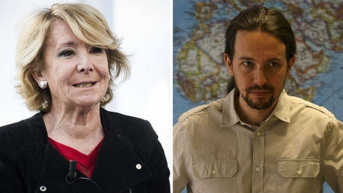 Esperanza Aguirre y Pablo Iglesias.-