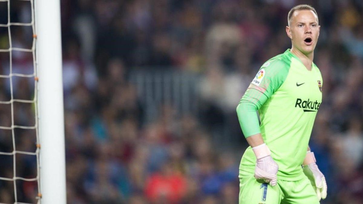 Ter Stegen, en un partido con el Barcelona-