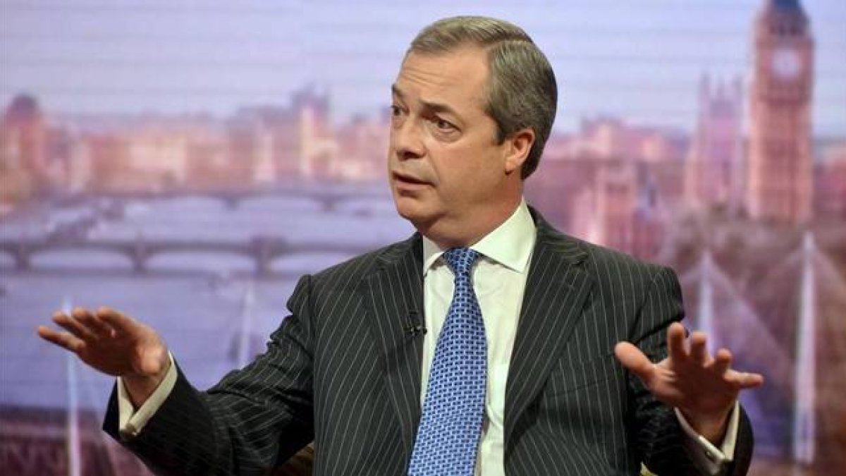 Farage, durante su intervención en un programa de la BBC, este domingo.-Foto: REUTERS