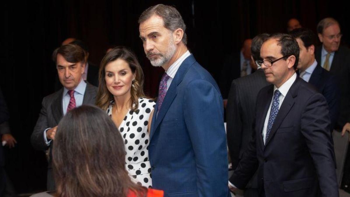 El rey Felipe VI y la reina Letizia durante su viaje a Estados Unidos.-SUZANNE CORDEIRO