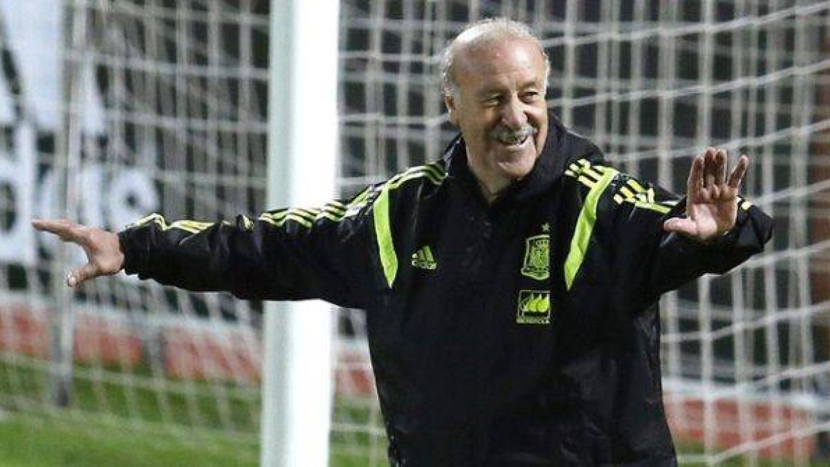 Vicente del Bosque, durante un entrenamiento de la selección española.-Foto: EFE / ALBERTO MARTÍN