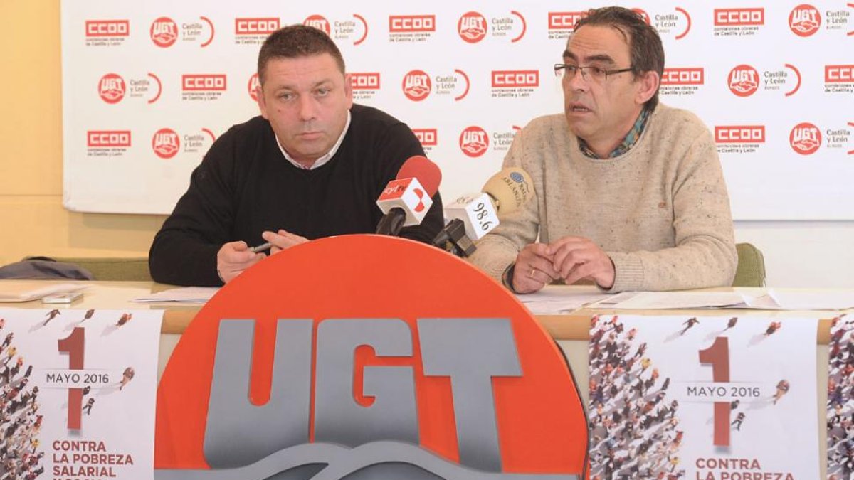 Pablo Dionisio Fraile (UGT) y Fidel Velasco (CCOO).-ISRAEL L. MURILLO