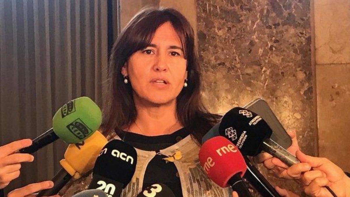 La cabeza de lista de JxCat en el Congreso, Laura Borras.-