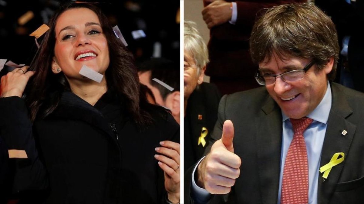 Inés Arrimadas y Carles Puigdemont.-/ PERIODICO
