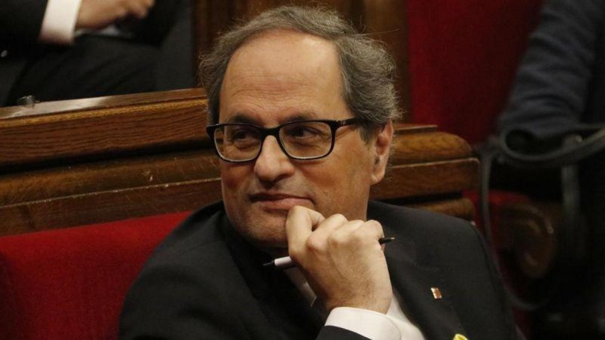 El presidente de la Generalitat, Quim Torra, en el Parlament.-EL PERIÓDICO (ACN / NÚRIA JULIÀ)