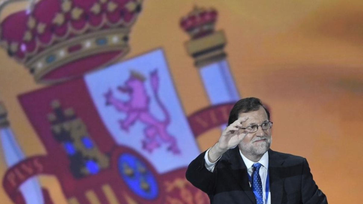 El líder del PP, Mariano Rajoy, en la clausura del congreso del PP.-CURTO DE LA TORRE