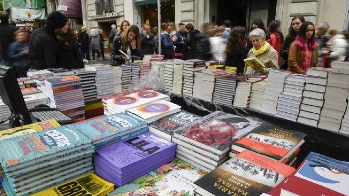 Puesto de venta de libros.
