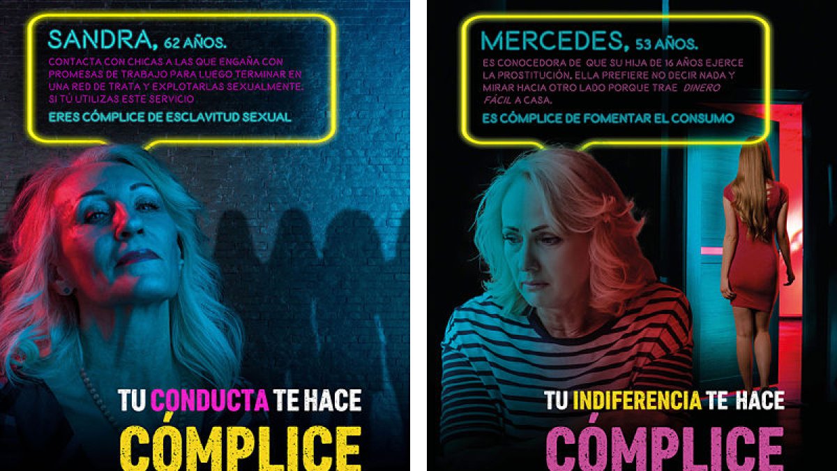 Uno de los polémicos carteles de la campaña contra la prostitución impulsada por el Ayuntamiento de Burgos. ECB