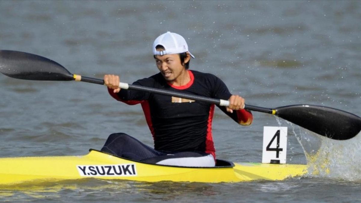 Yasuhiro Suzuki, en su kayak, en los Juegos Asiáticos del 2010.-KYODO