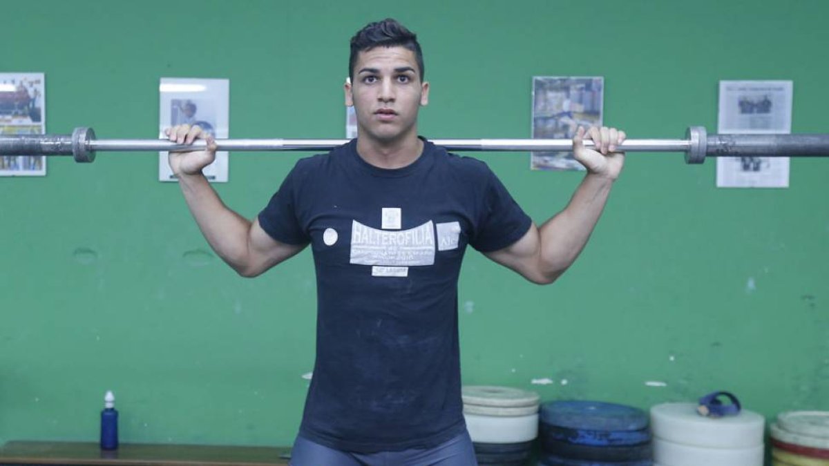 Junior Santana, durante un entrenamiento.-RAÚL OCHOA
