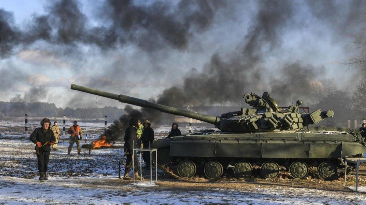 Militares ucranianos en la región de Chernihiv.
