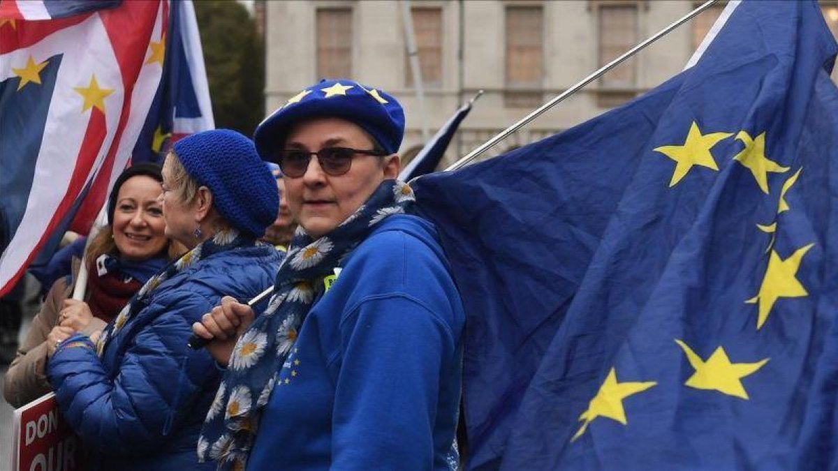 Protesta contra el brexit en Londres.-EL PERIÓDICO