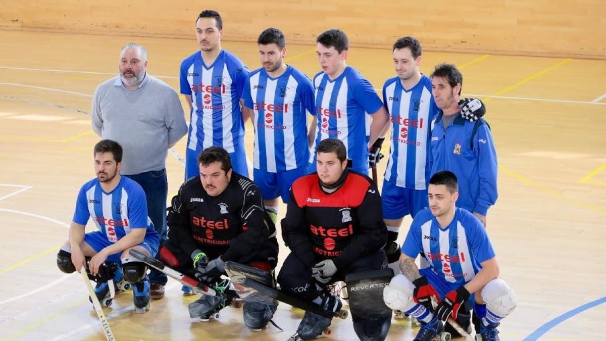 Formación del Ateel Patín Burgos que se impuso en la primera fase del play off de ascenso.-ECB