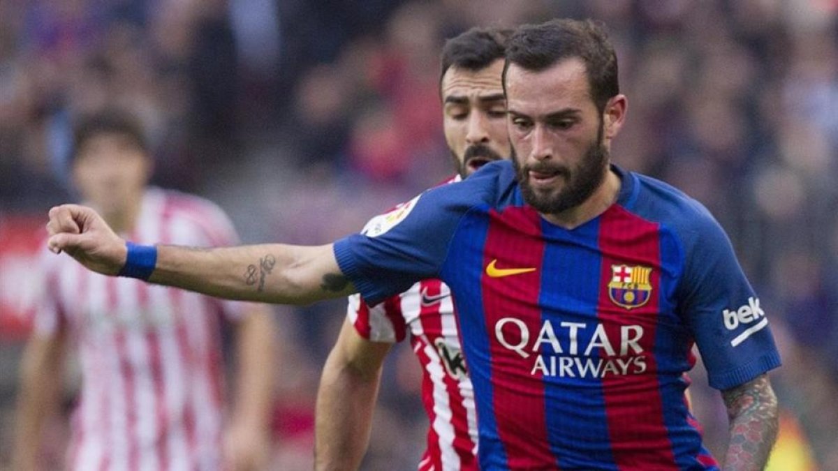 Aleix Vidal en un partido del Barça contra el Athletic en el Camp Nou.-EFE