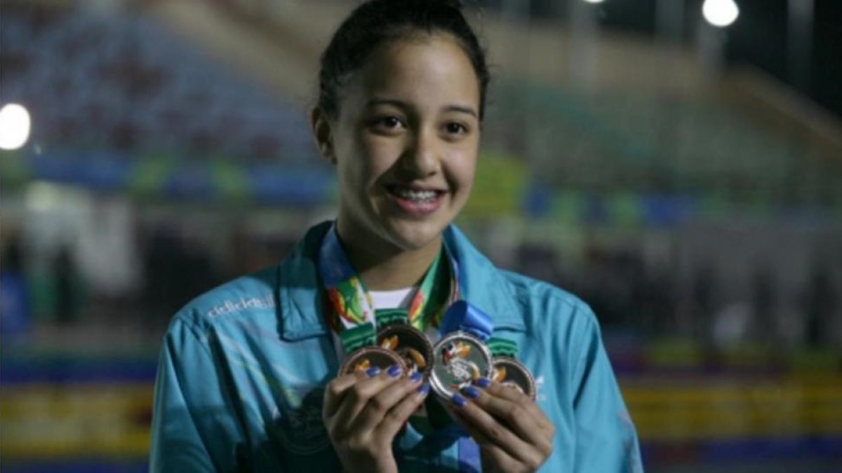 La joven nadadora nepalí Gaurika Singh.-