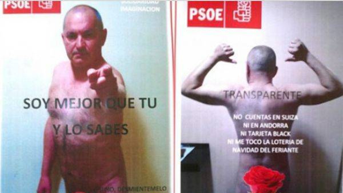 Luis Alberto Nicolás, en su polémico cartel electoral.-