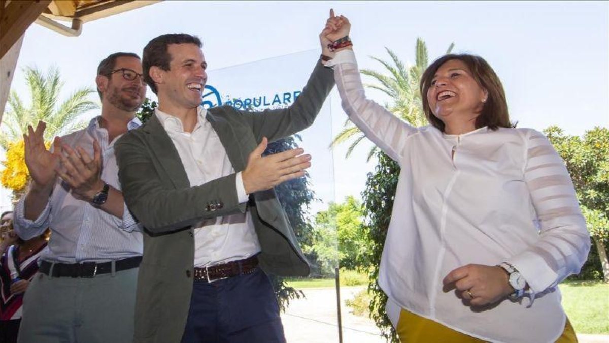 Pablo Casado, este sábado en Valencia.-MIGUEL LORENZO
