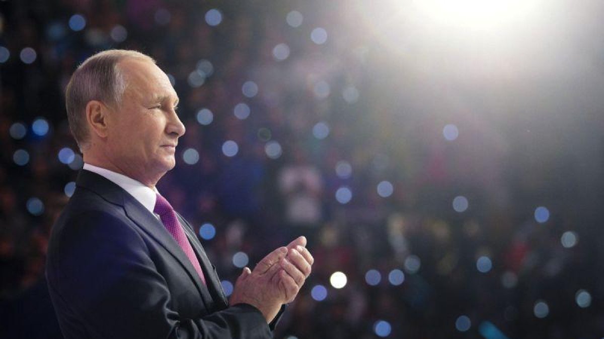 Putin, en un acto oficial este miércoles en Moscú.-ALEXEI DRUZHININ (AP)