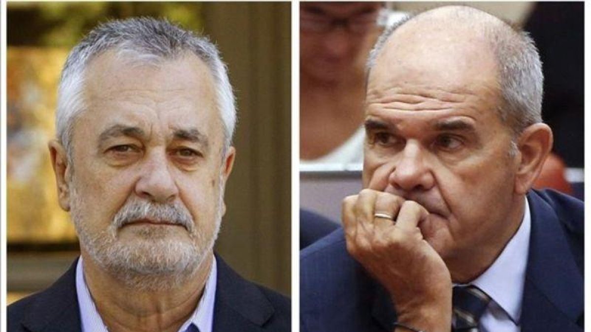 Los expresidentes andaluces José Antonio Griñán y Manuel Chaves.-