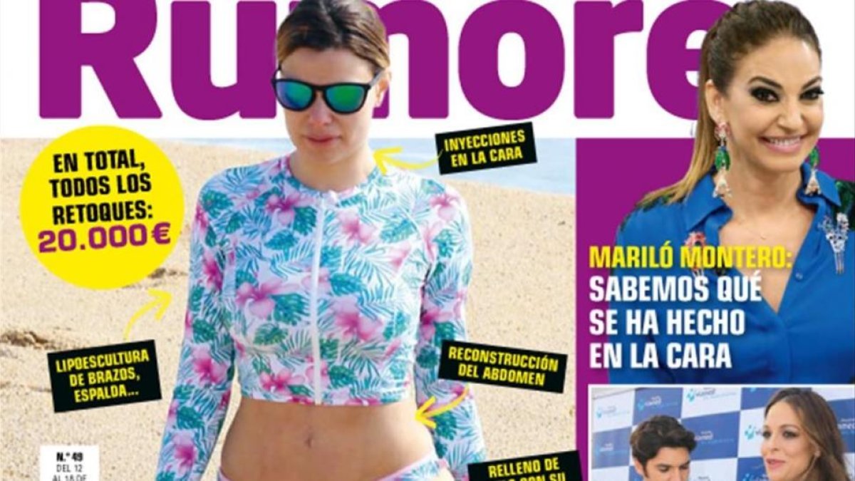 María Lapiedra, en la portada de ‘Rumore’.-